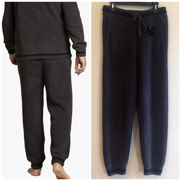 Barefoot Dreams CozyChic Carbon Disney Men's Mickey Joggers Pants Men’s Sz Small - Picture 2 of 11